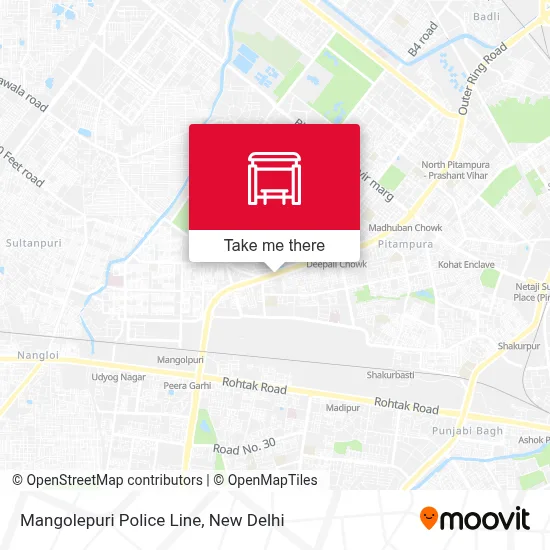 Mangolepuri Police Line map