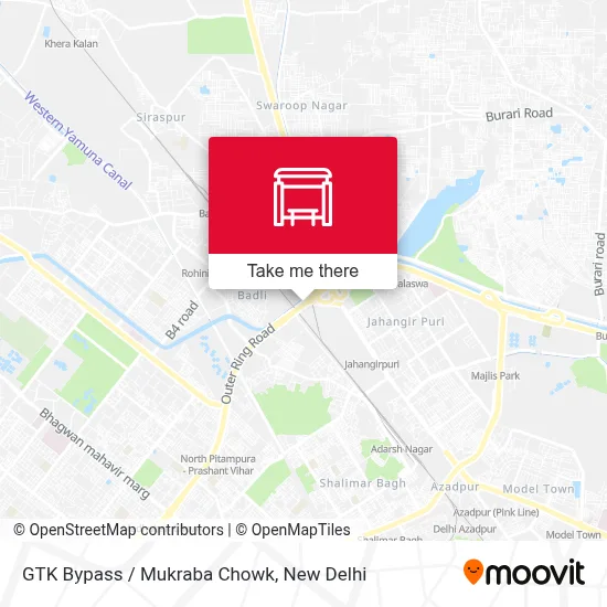 GTK Bypass / Mukraba Chowk map