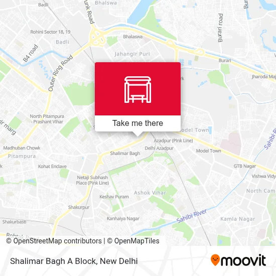 Shalimar Bagh A Block map