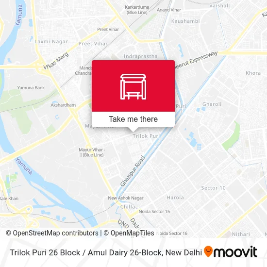 Trilok Puri 26 Block / Amul Dairy 26-Block map