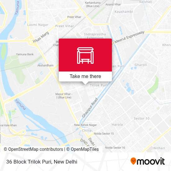 36 Block Trilok Puri map