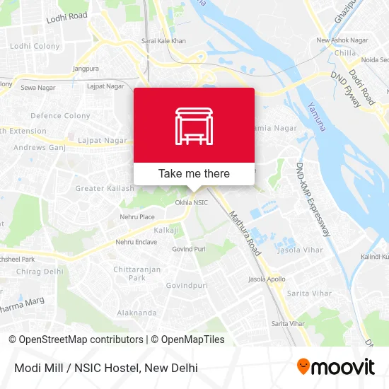 Modi Mill / NSIC Hostel map