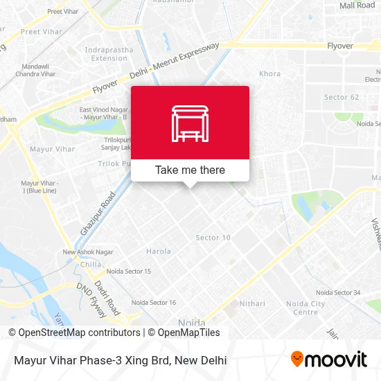 Mayur Vihar Phase-3 Xing Brd map