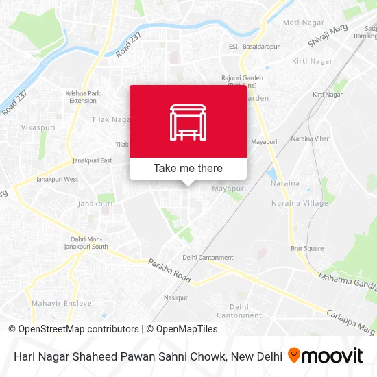 Hari Nagar Shaheed Pawan Sahni Chowk map