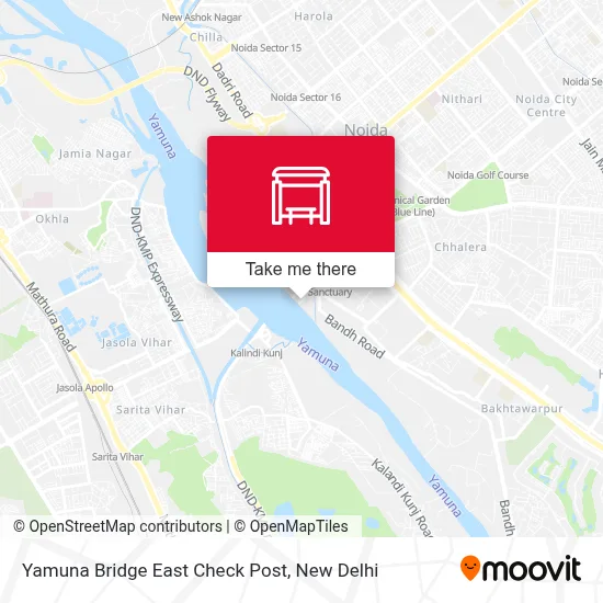 Yamuna Bridge East Check Post map