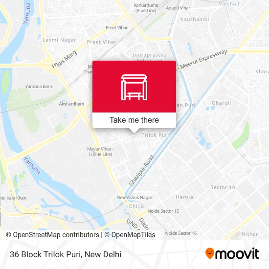 36 Block Trilok Puri map
