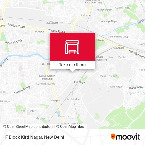 F Block Kirti Nagar map