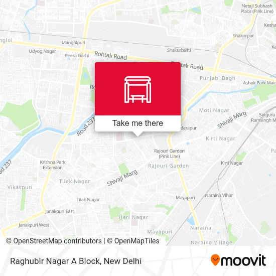 Raghubir Nagar A Block map