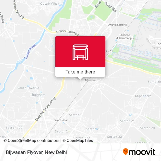 Bijwasan Flyover map