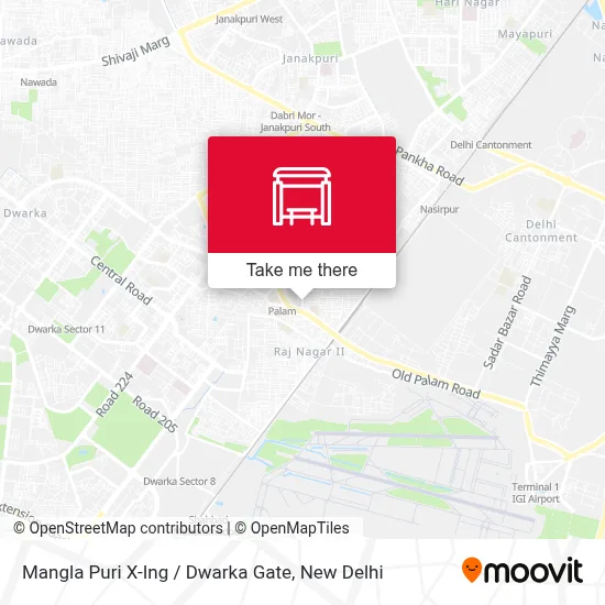 Mangla Puri X-Ing / Dwarka Gate map