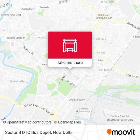 Sector 8 DTC Bus Depot map