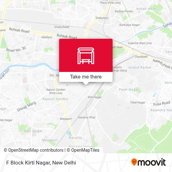 F Block Kirti Nagar map