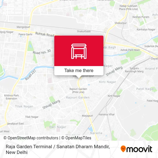 Raja Garden Terminal / Sanatan Dharam Mandir map