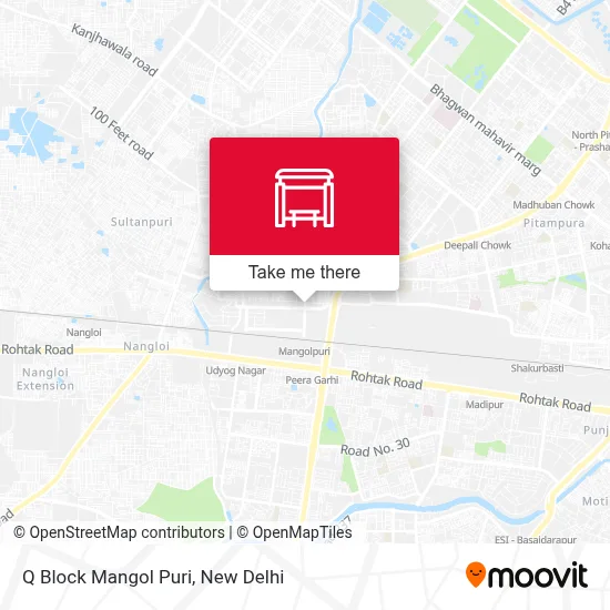 Q Block Mangol Puri map