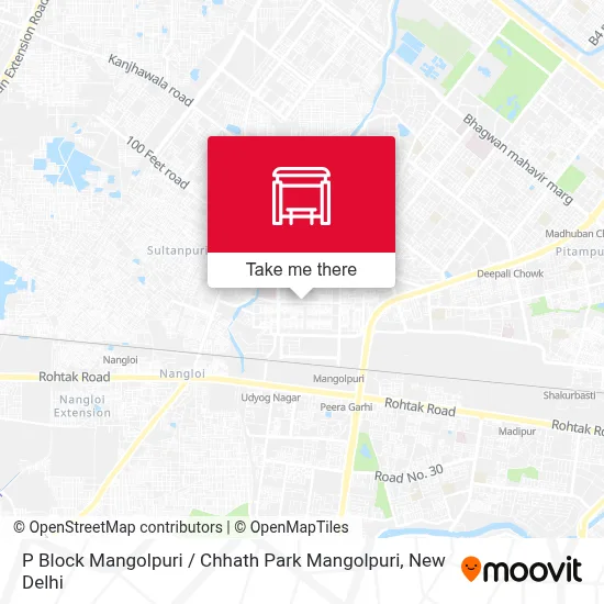 P Block Mangolpuri /  Chhath Park Mangolpuri map