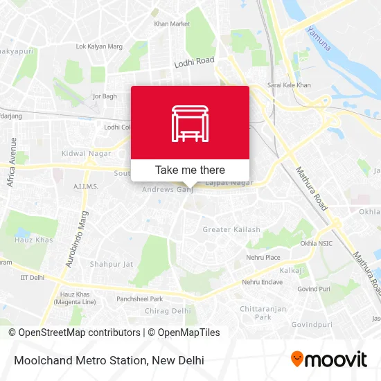 Moolchand Metro Station map