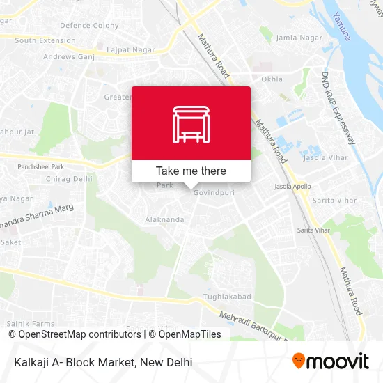 Kalkaji A- Block Market map