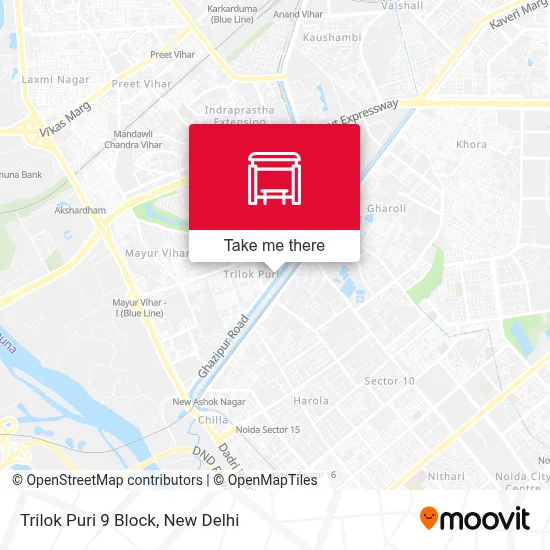 Trilok Puri 9 Block map