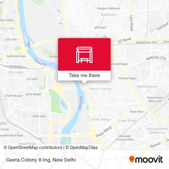 Geeta Colony X-Ing map