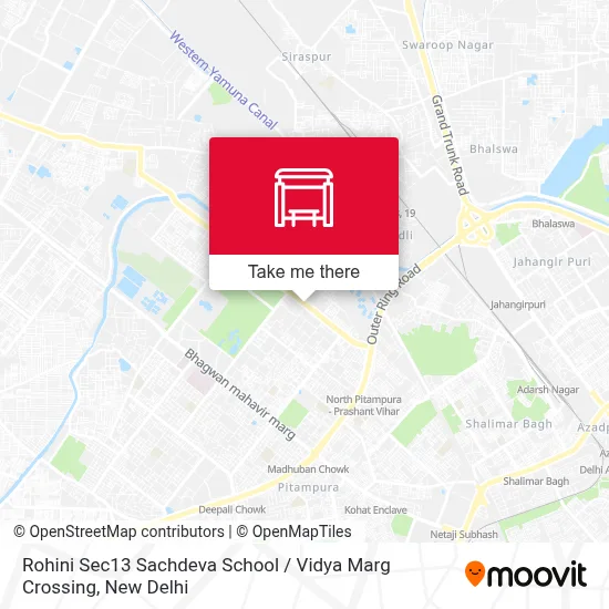 Rohini Sec13 Sachdeva School / Vidya Marg Crossing map