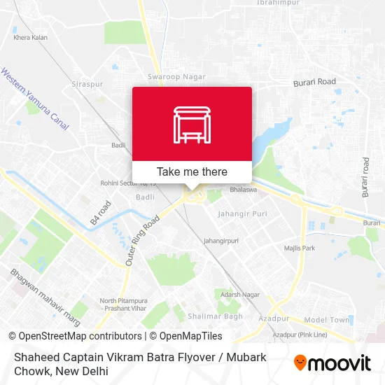 Shaheed Captain Vikram Batra Flyover / Mubark Chowk map