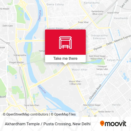 Akhardham Temple  /  Pusta Crossing map