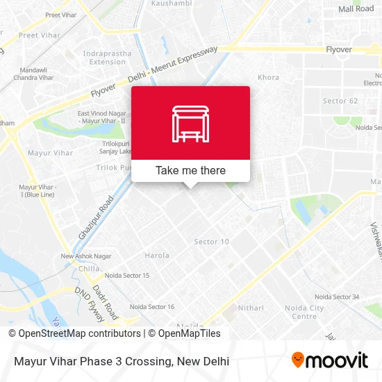 Mayur Vihar Phase 3 Crossing map