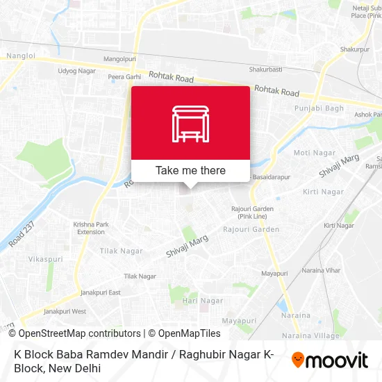 K Block Baba Ramdev Mandir / Raghubir Nagar K-Block map