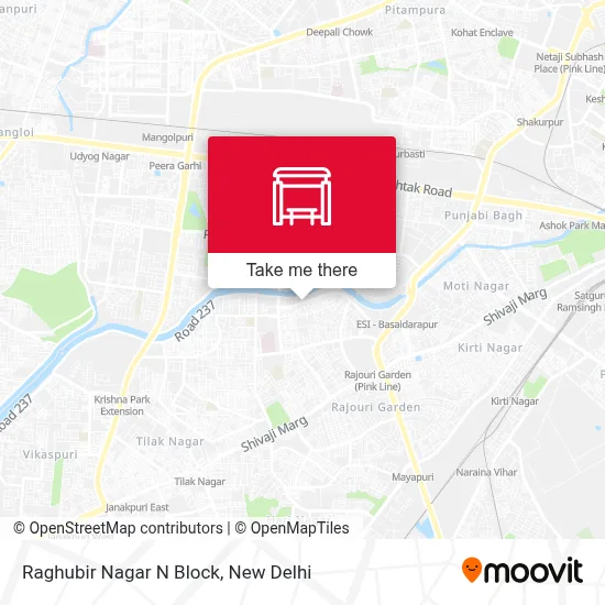 Raghubir Nagar N Block map