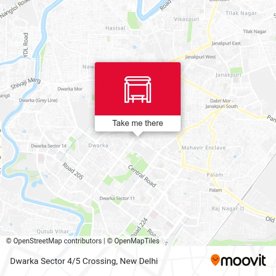 Dwarka Sector 4/5 Crossing map