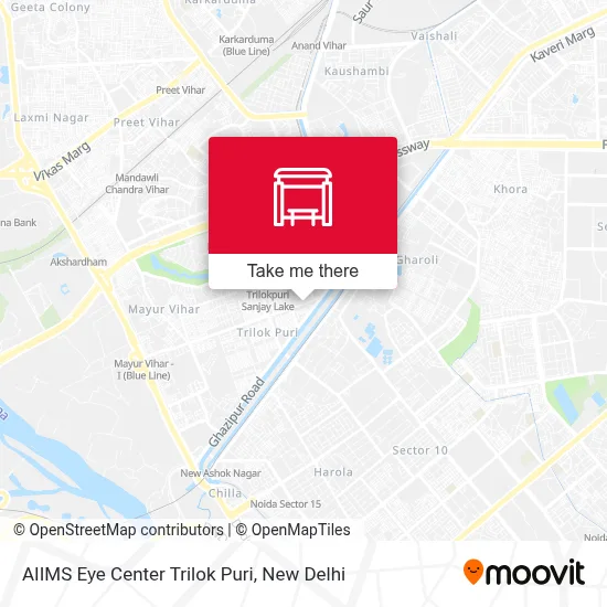AIIMS Eye Center Trilok Puri map