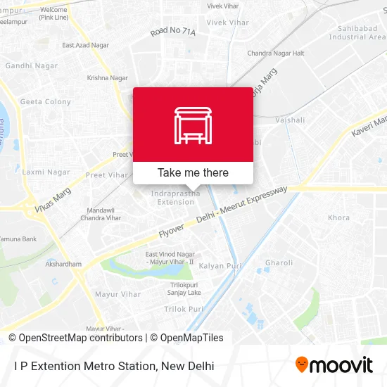 I P Extention Metro Station map