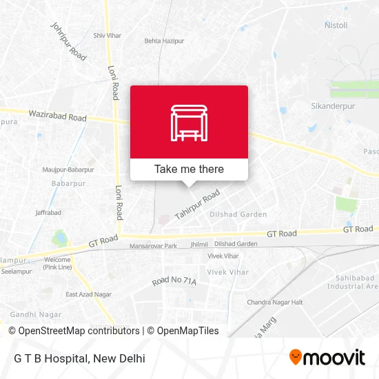G T B Hospital map