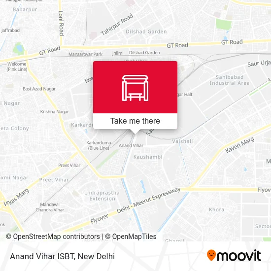 Anand Vihar ISBT map