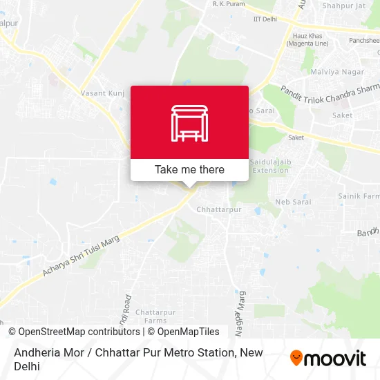 Andheria Mor / Chhattar Pur Metro Station map