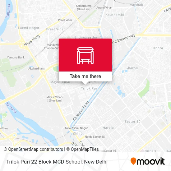 Trilok Puri 22 Block MCD School map