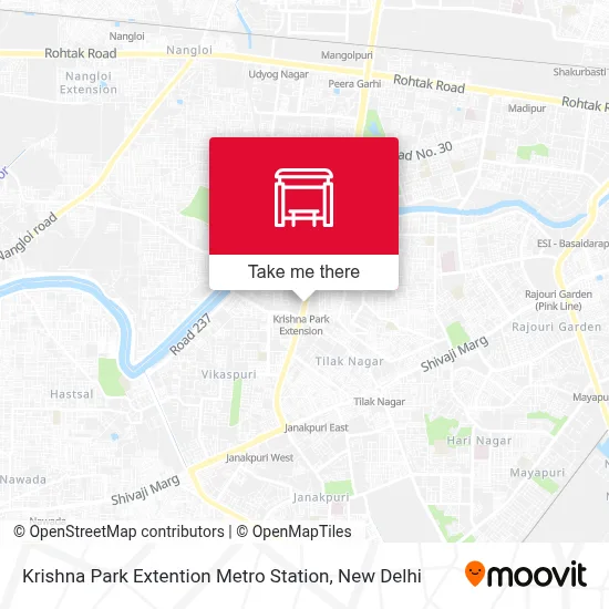 Krishna Park Extention Metro Station map