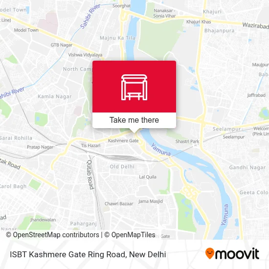 ISBT Kashmere Gate Ring Road map