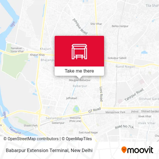 Babarpur Extension Terminal map