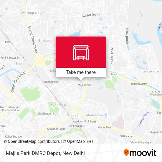 Majlis Park DMRC Depot map