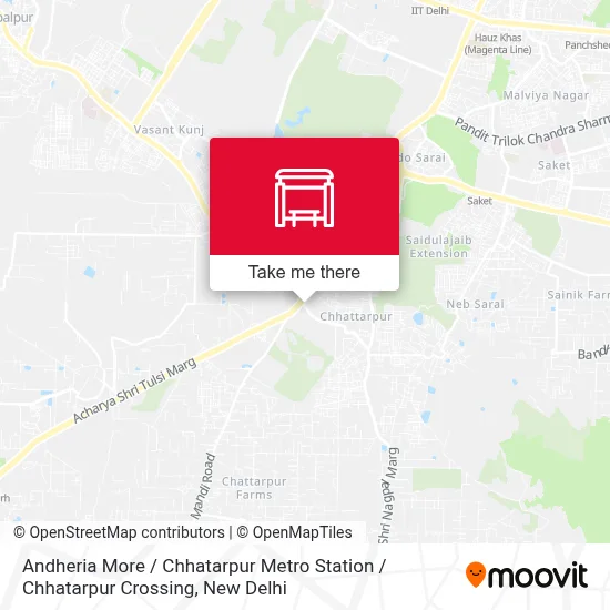 Andheria More / Chhatarpur Metro Station / Chhatarpur Crossing map