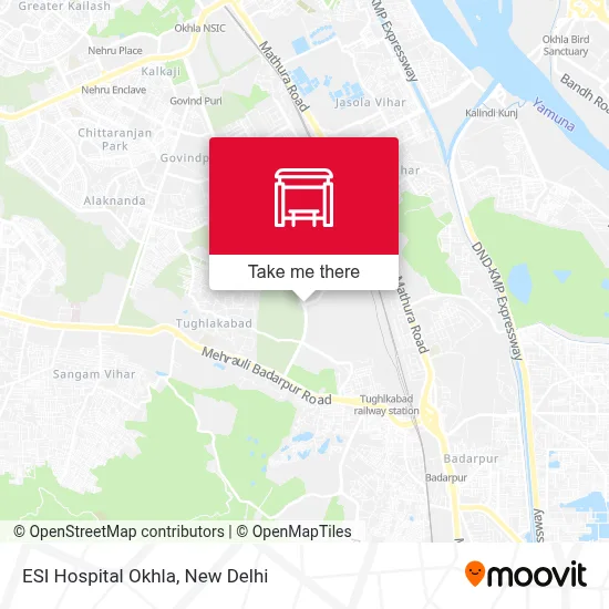 ESI Hospital Okhla map