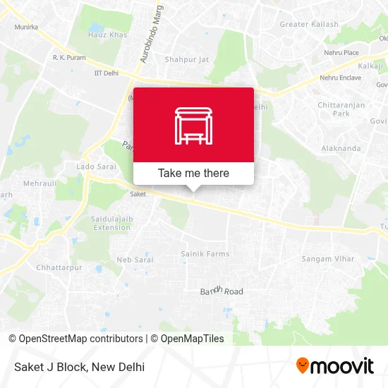 Saket J Block map