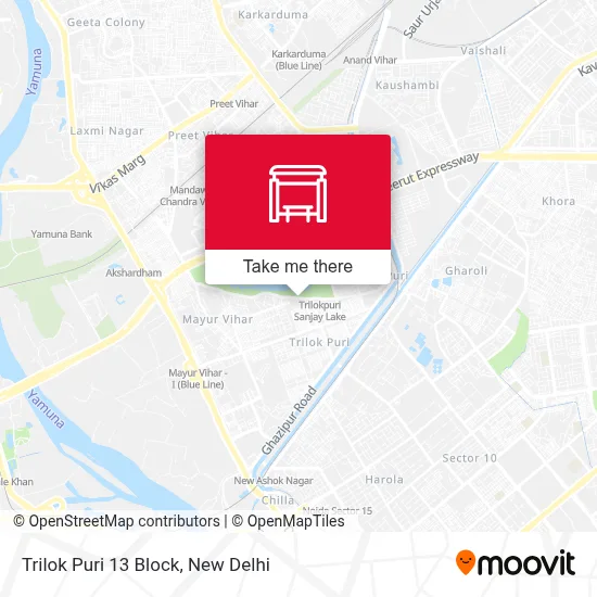 Trilok Puri 13 Block map
