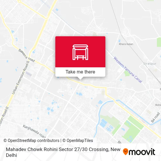 Mahadev Chowk Rohini Sec 27 / 30 Crossing map