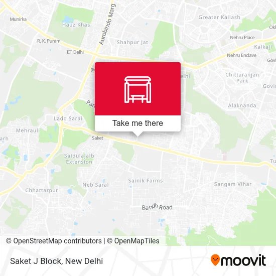 Saket J Block map