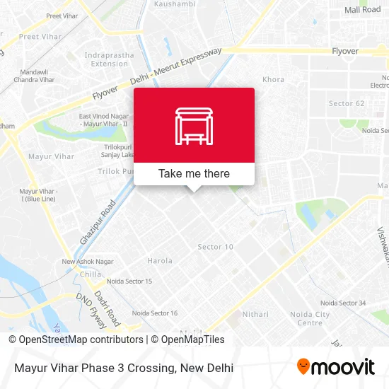 Mayur Vihar Phase 3 Crossing map