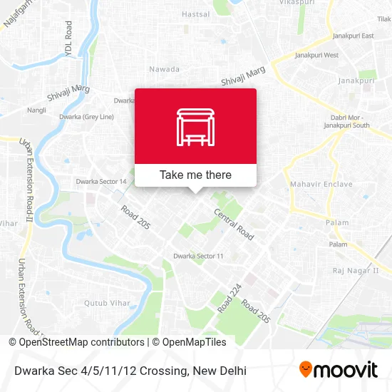 Dwarka Sec 4/5/11/12 Crossing map