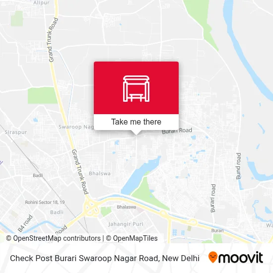 Check Post Burari Swaroop Nagar Road map