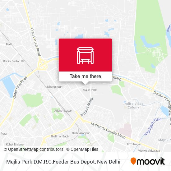 Majlis Park D.M.R.C.Feeder Bus Depot map
